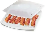 Progressive Prep Solutions by Microave Bacon Grill with Cover Large Microwave Bacon Grill White