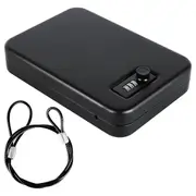 Safe for , Solid Steel Safe, Small Handgun Lock Box with Combination Lock Portable Travel Handgun Black