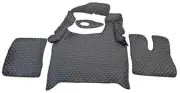 ECO LEATHER 3 LAYER SET RHD BLACK WHITE FLOOR MATS FOR TRUCK MAN TGX 2020+ AUTO