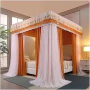 Bed Canopy 1.8m/6ft, 4 Poles Supported Mosquito Net - Easy to Install, Blackout & Dustproof & Windproof Bed Curtains (Color : Style 9, Size : 1.8x2x2m)