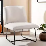NNEDSZ Artiss Accent Chair Armless Armchair Sled Cross Leg Beige