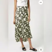 Topshop Outline Hibiscus Maxi Skirt with Front Split