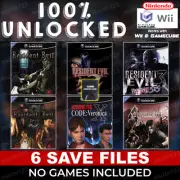 RESIDENT EVIL 0 1 2 3 4 | 100% Unlocked MEMORY CARD SAVES | Nintendo GAMECUBE