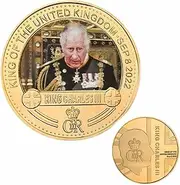 King Charles III Souvenir Metal Coins, Engraved King Charles III Coronation Commemorative Medals, Commemorative Merchandise Collectibles Favors