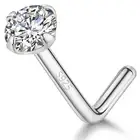 Sterling Silver Nose Rings Studs for Women Men 18G 20G 22G 24G L Shaped Nose Stu