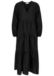 Matteau Tiered Cotton Maxi Dress - Black - 3 (UK 10 / M) 3 (UK 10 / M)