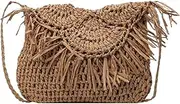 [KEPEDFCZCK] Summer Straw Handmade Tassel Small Beach Bags Raffia Woven Handbags Vacation Shoulder Crossbody Clutch