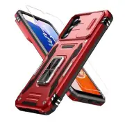 for Samsung Case with Upgraded Sliding Camera Lens Cover and Galaxy S23 FE Red