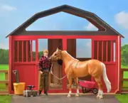 Breyer Horses Deluxe Red Stable Wooden Two-Stall Barn Traditional 1:9 Scale 307