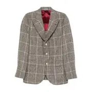 [Brunello Cucinelli] Brunello Cucinelli Checked Blazer 52 IT BROWN