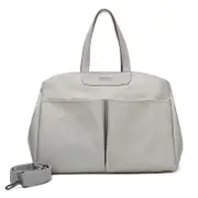 Size Large Grey Stylish Multi Function Diaper Bag Insulated Tote With Shoulder Strap For Baby Essentials Nappy Bags