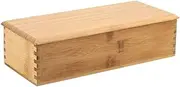 Leopacat Japanese Chopstick Box, Cutlery Storage Tableware Spoon Cage Bamboo Box Container Durable Flatware Silverware Holder Utensil Organizer Wood Drawer Kitchen for Home Restaurant Dessert Hotel