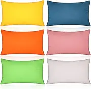 Kigley 6 Pack Mini Pillows for Daycare 9.1 x 13.8'' Small Travel Pillow Bulk Soft Breathable Cotton Pillow for Kids School Nap Travel Pet Neck Lumbar Purse Insert (Light Color)