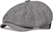 [gofidin] Cotton Hemp Men?s Classic Beret Cap-Newsboy Hat Octagonal Cap Adjustable Size(Dark Grey), Dark Grey, Large-X-Large