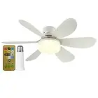 Ceiling Fan LED Lamp E27 Socket Fan Light Remote 52cm (White Crystal Shell) Hot