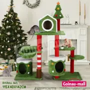3IN1 Christmas Cat Tree Scratching Post Perch Scratcher DIY Climbing Tower Gym