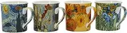 Lesser & Pavey Set of 4 Assorted Mugs Van Gogh, Fine China, Multicolour, 4 Count (Pack of 1)