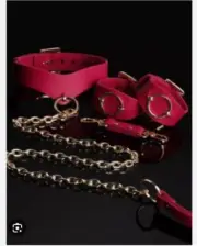 New Honey Birdette Jael Persian Red Collar Chain & Cuffs Kit