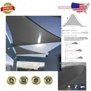 Customizable 20' Triangle Sun Shade Sail in Charcoal - Stylish Outdoor Solution
