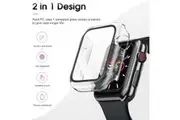 2Pcs Apple Watch Series 7 SE Full Body Hard Case Cover+Tempered Glass 45mm-Clear