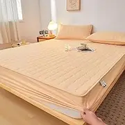 Thickened Laminated Cotton Adjustable Fitted Sheet 160x200 Quilting Process Mattress Cover Solid Color,09,180x200x30cm