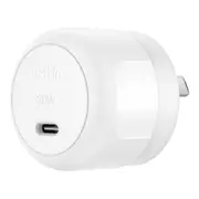 Belkin BoostCharge USB-C PD 3.0 PPS Wall Charger 30W - White(WCA008auWH),Dynamic Power Delivery,Compact,travel-ready design,USB-C PD 3.0 Certified,2YR