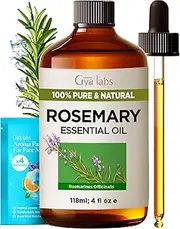 [Gya Labs] Rosemary Essential Oil for Hair - Huge 118ml - Natural Rosemary Oil for Skin & Scalp, Diffuser, Aromatherapy & Candle Making Scent