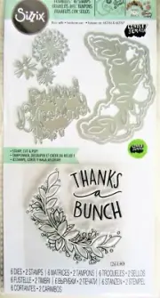 Thanks a Bunch #2 Sizzix Clear Stamp & Framelits Die Set 662761 NEW!