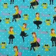 Emma Wiggle Quilting Fabric 1m x 110cm Blue Yellow The Wiggles NEW