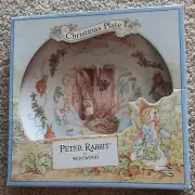 Peter Rabbit By Wedgwood Christmas 1996 Plate Vintage NEW In Box