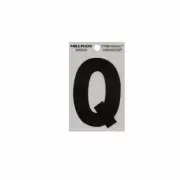 Hillman #840830 3" Letter Q Reflective Square-Cut Mylar, Black on Silver