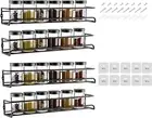 Menbyci Wall Spice Rack Organizer for Cabinet Door- 4 Tier Spice Rack Wall Mo...