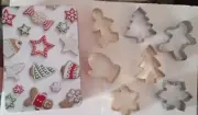 Christmas Cookie Cutters-6 Pieces in tin-Tree,Snowflake,Mitten,Gingerbread Man