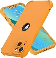 Designed for iPhone 13 Mini Case with [2 x Tempered Glass Screen Protector] [Camera Protection] [Military Grade Protective] Full Body Shockproof Bumper Case for iPhone 13 Mini - Yellow
