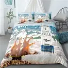 Linen Single/Double/Queen/King Size Bed Quilt Doona Duvet Cover Set Bottle Shell