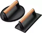 Burger Press 7" round & 8.2"X4.3"Rectangle Hamburger Press Heavy-Duty Cast Iron