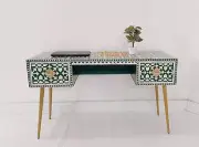 handmade mother of pearl inlay work desk, bone inlay furniture, mop console,
