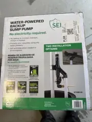 NEW - Basement Sentry STWB140 Water Powered Backup Sump Pump