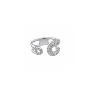 Sweet Adjustable Open Ring Fashion Jewellery Round Double Layer Ring