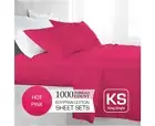 King Single Size Hot Pink 1000TC Eygptian Cotton Sheet Set