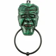 Green Leprechaun MONSTER HEAD DOOR KNOCKER TOWEL RING Horror Prop Decoration-NEW