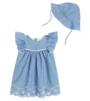 [Chloe Kids] Chloé Kids Baby denim hat and dress set M 1 blue