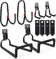 3-H Garden Hose Wall Mount Set of 10 Hose Hanging Garden Hose Holder Wall Hooks Garage Heavy Duty with Storage Strap for Hose Vacuum Cleaner Ladder Ironing Board Garden Garage