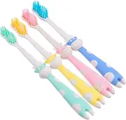 IWOWHERO Ergonomic Handle Animal Shape Kids Toothbrush Baby Training Brush Soft Nylon Bristles to Hold Random Color