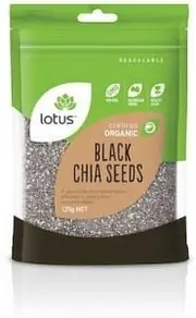 Lotus Organic Chia Seeds Black (Bag) G/F 125g