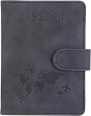 [ElevateTech] Passport Holder for Travel Essentials, Black Passport Holder for Men and Women, PU Leather Passport Holder, Family Cruise Ship Accessories, Holiday Travel Must-Haves