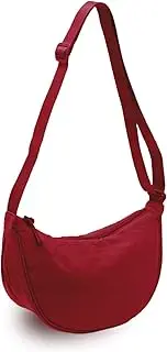 [LIERWOI] Nylon Crescent Bag Sling Crossbody Bag for Women Nylon Hobo Chest Bag Lightweight Shoulder Bag with Adjustable Strap