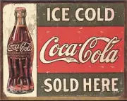 COKE - c.1916 Ice Cold Tin Sign