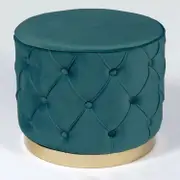 Peacock blue round ottoman seating