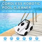 WHITE US Automatic Robotic Pool Cleaner Cordless Robotic Pool Vacuum For In EB